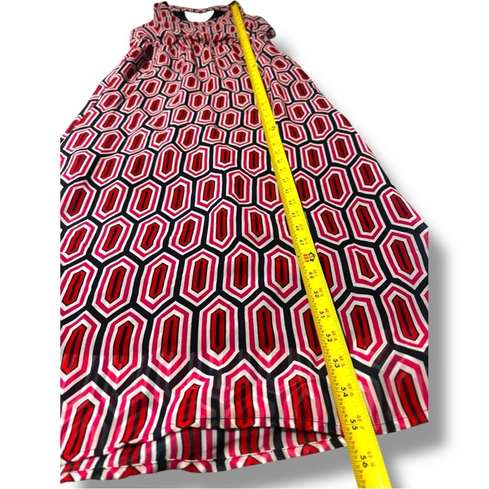 Banana Republic Red/White/Black Geometric Pattern Cutout Sleeveless Maxi Dress - Picture 10 of 16